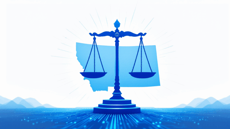 Computational rights visualization with scale of justice and computing elements