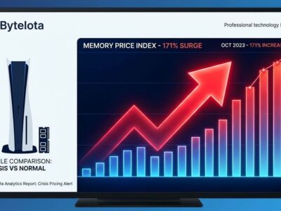 Data visualization showing DDR5 memory price surge of 171% with PS5 console comparison