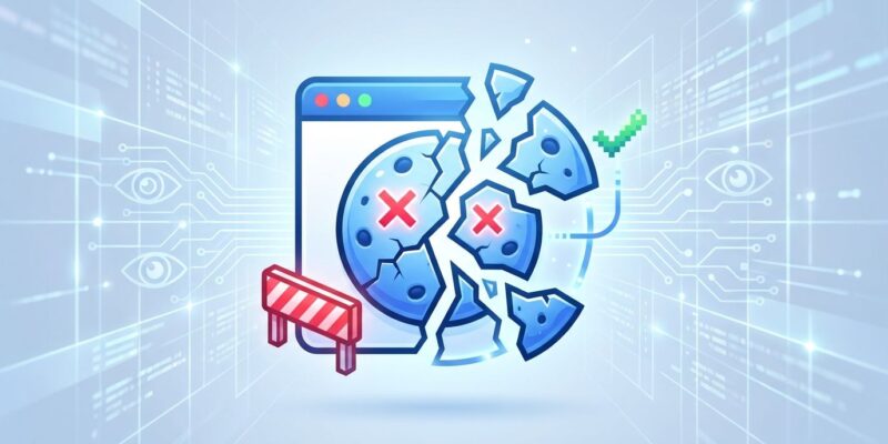 Broken cookie icon representing Google's reversal on third-party cookie deprecation