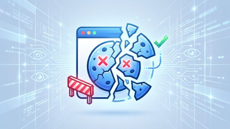 Broken cookie icon representing Google's reversal on third-party cookie deprecation