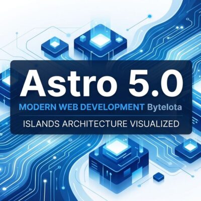 Astro 5.0 framework release featuring islands architecture with blue and white geometric design