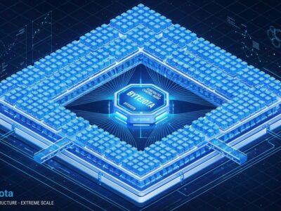 Isometric illustration of massive Kubernetes cluster with thousands of containers