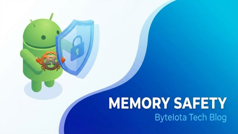 Android robot with Rust crab logo representing memory safety improvements
