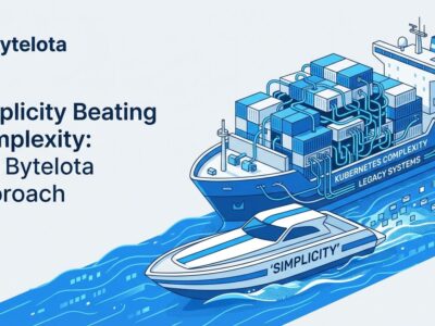 Kubernetes ship vs simple speedboat representing complexity vs simplicity