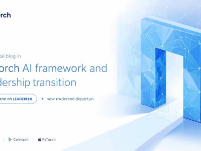 Abstract visualization of PyTorch AI framework with neural network and leadership transition symbolism