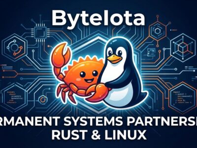 Rust and Linux logos representing permanent partnership in kernel development