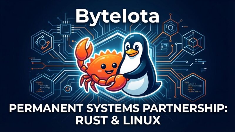 Rust and Linux logos representing permanent partnership in kernel development