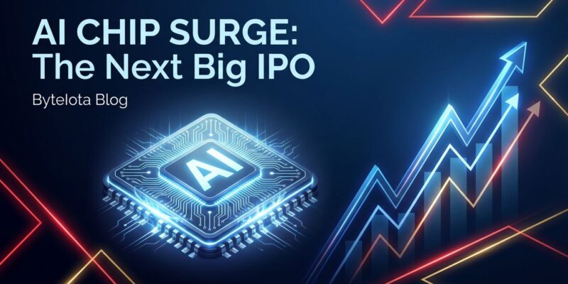 AI GPU chip with rising stock charts representing Biren Technology's 00M IPO and China's AI chip sovereignty wave