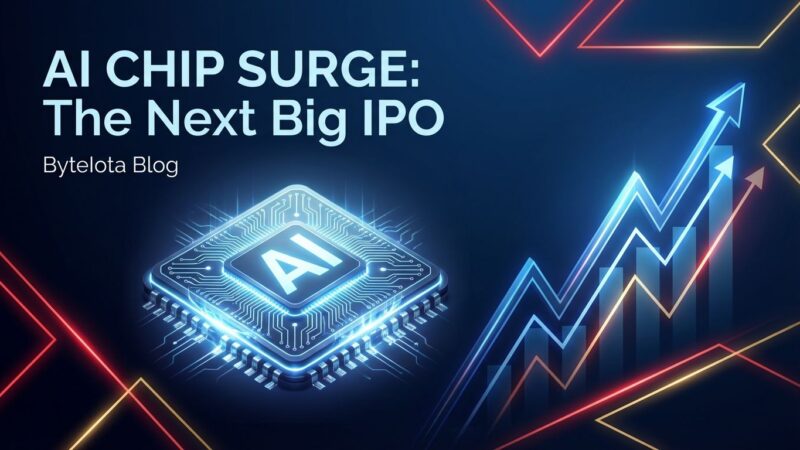 AI GPU chip with rising stock charts representing Biren Technology's 00M IPO and China's AI chip sovereignty wave