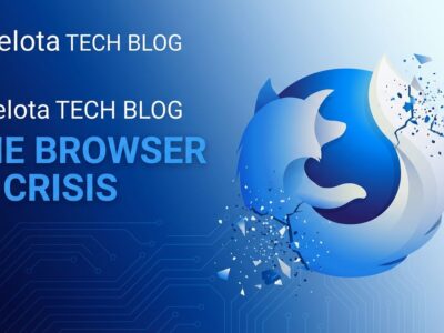 Firefox browser logo breaking apart representing Mozilla's AI pivot controversy