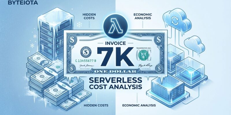 Serverless cold start cost analysis showing AWS bill with comparison between serverless and container economics