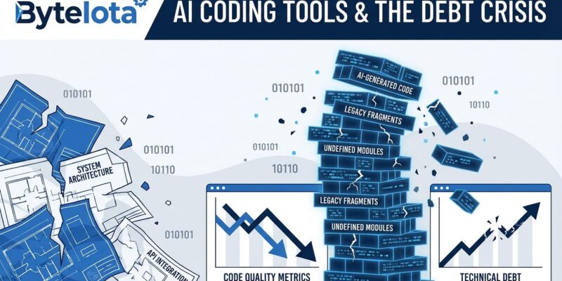AI coding tools technical debt crisis visualization showing code quality decline