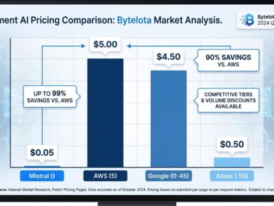 Document AI pricing comparison showing Mistral OCR 3 costs vs AWS, Google, Azure