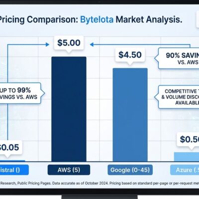 Document AI pricing comparison showing Mistral OCR 3 costs vs AWS, Google, Azure