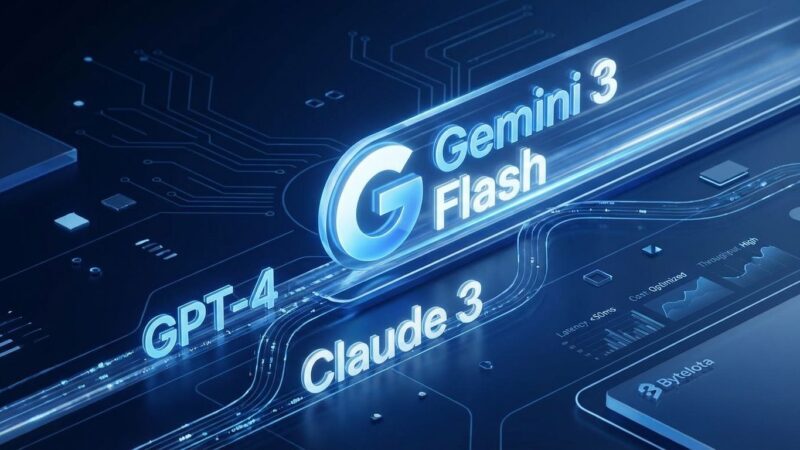 Gemini 3 Flash AI model performance comparison with GPT and Claude showing speed and cost efficiency