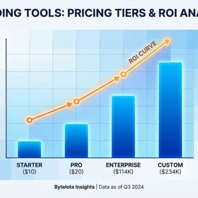 Data visualization showing AI coding tools pricing tiers and ROI metrics