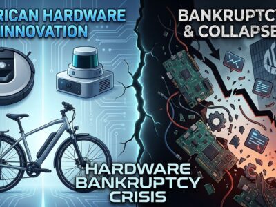 Hardware bankruptcy visualization showing iRobot, Luminar, and Rad Power failures