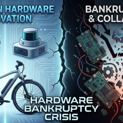 Hardware bankruptcy visualization showing iRobot, Luminar, and Rad Power failures