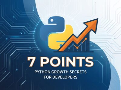 Python logo with upward growth arrow showing 7-point adoption increase from Stack Overflow 2025 Developer Survey