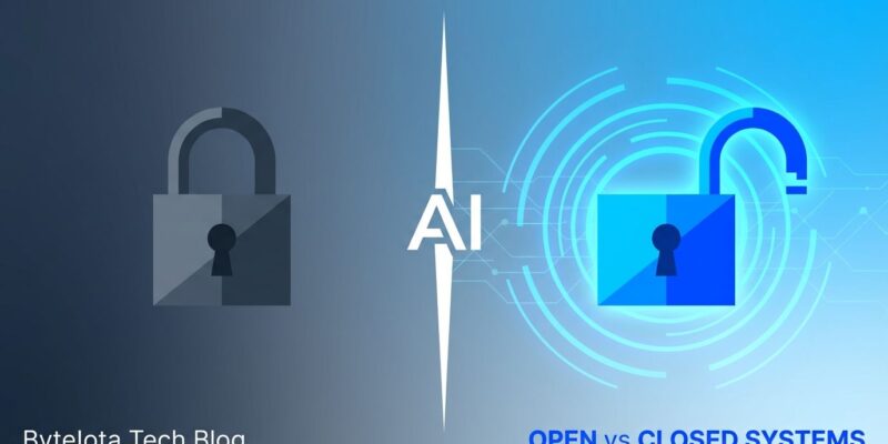 Open versus closed AI systems illustration showing Anthropic's open standards approach