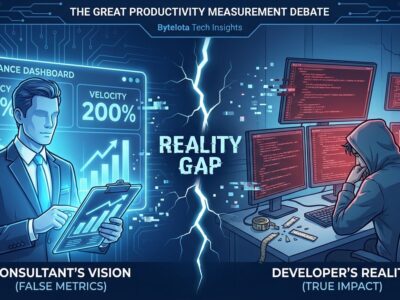 Developer productivity measurement debate illustration