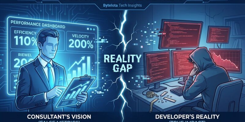 Developer productivity measurement debate illustration