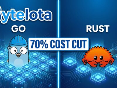Go vs Rust infrastructure cost comparison showing 70% reduction in CPU cores