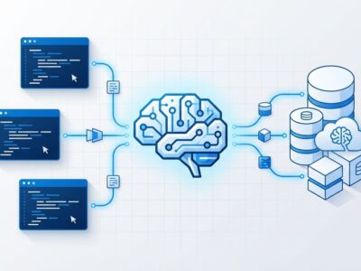 claude-mem plugin visualization showing AI-powered context management with brain icon, terminal windows, and database connections