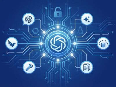 Abstract visualization of Model Context Protocol connecting AI platforms