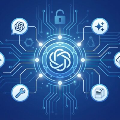 Abstract visualization of Model Context Protocol connecting AI platforms