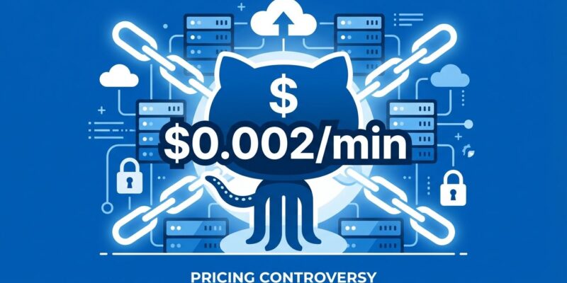 Featured image for GitHub Actions pricing controversy article showing control plane fees and developer backlash