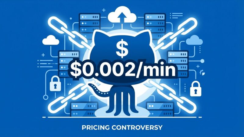 Featured image for GitHub Actions pricing controversy article showing control plane fees and developer backlash
