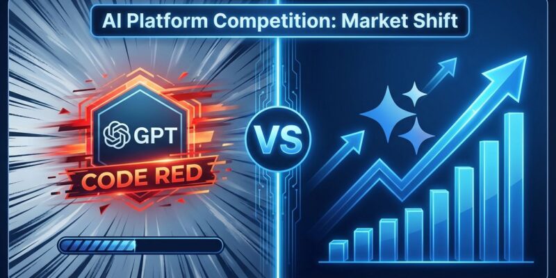 OpenAI versus Google Gemini AI platform competition visualization