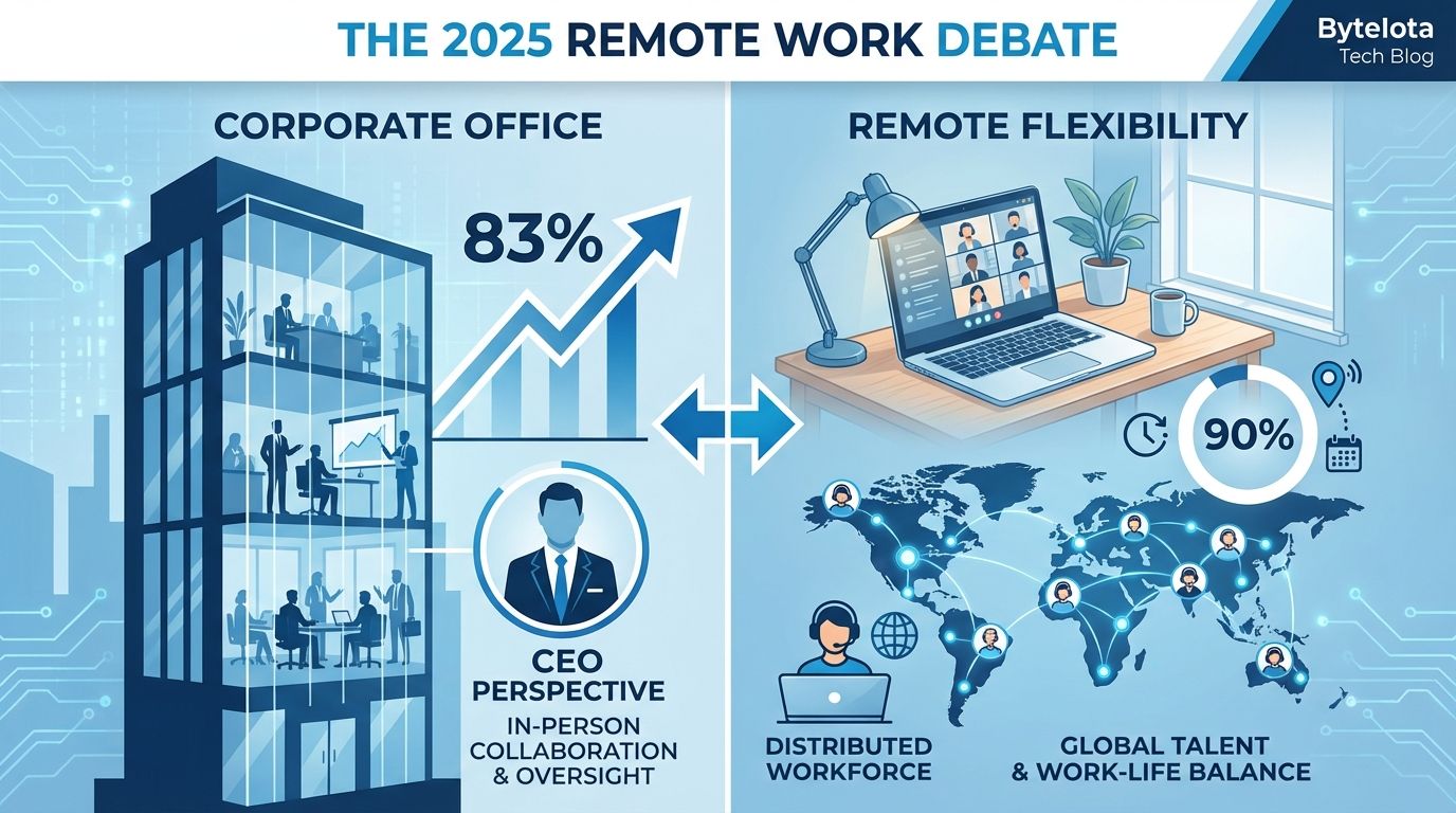 Remote Work Tech 2025: 83% CEOs vs 90% Developer Revolt | byteiota