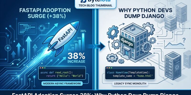 Featured image for FastAPI Adoption Surges 38%: Why Python Devs Dump Django