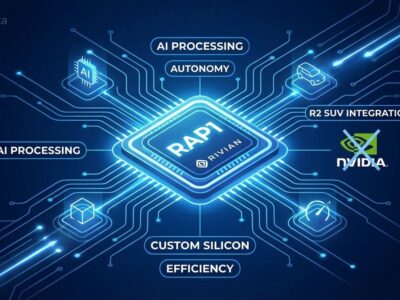 Featured image for Rivian Ditches Nvidia for Custom RAP1 Chip in R2 SUV
