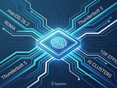 Featured image for macOS 26.2 RDMA Thunderbolt 5 AI Clusters: 10x Efficiency