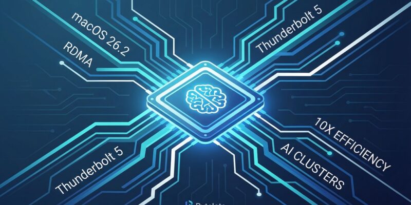 Featured image for macOS 26.2 RDMA Thunderbolt 5 AI Clusters: 10x Efficiency