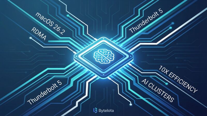 Featured image for macOS 26.2 RDMA Thunderbolt 5 AI Clusters: 10x Efficiency