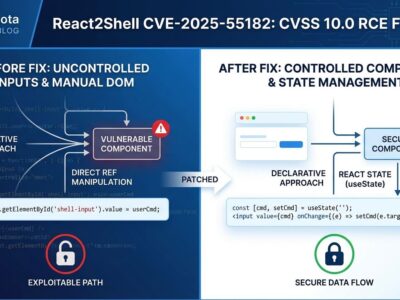 Featured image for React2Shell CVE-2025-55182: CVSS 10.0 RCE Fix Now