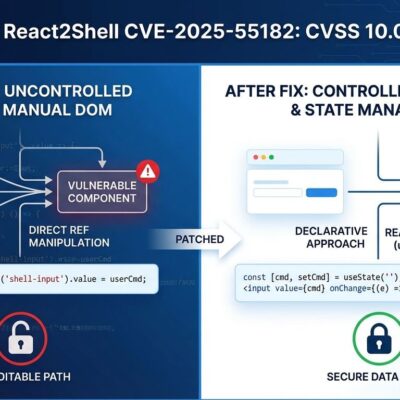 Featured image for React2Shell CVE-2025-55182: CVSS 10.0 RCE Fix Now