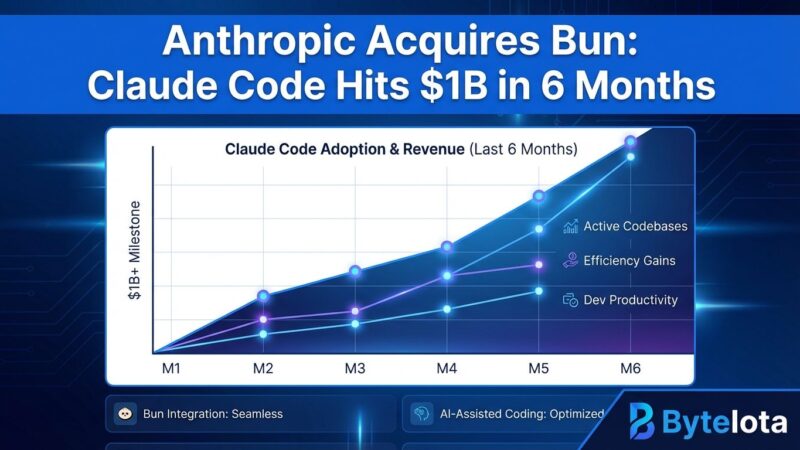 Featured image for Anthropic Acquires Bun: Claude Code Hits $1B in 6 Months