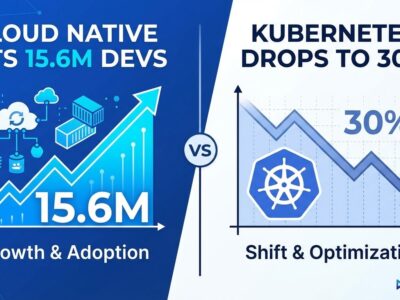 Featured image for Cloud Native Hits 15.6M Devs as Kubernetes Drops to 30%