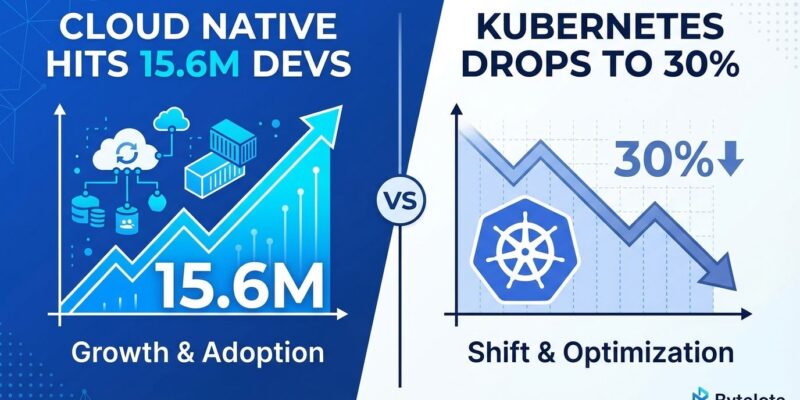Featured image for Cloud Native Hits 15.6M Devs as Kubernetes Drops to 30%