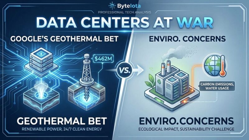 Featured image for Data Centers at War: Google's $462M Geothermal Bet vs Environmental Halt