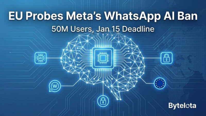 Featured image for EU Probes Meta's WhatsApp AI Ban: 50M Users, Jan 15 Deadline