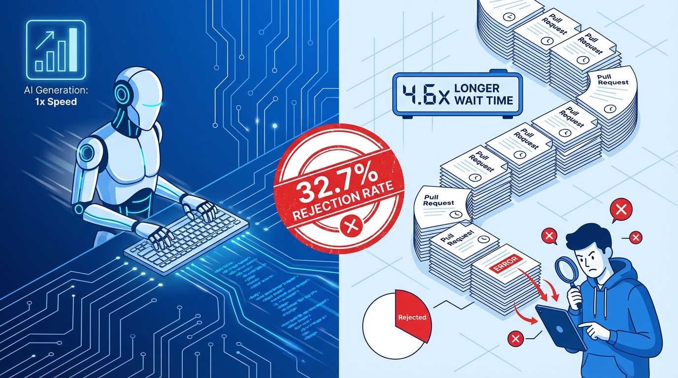 AI PRs Wait 4.6x Longer: LinearB 2026 Benchmarks | byteiota