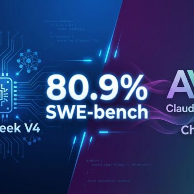 DeepSeek V4 AI coding assistant competing against Claude Opus 4.5 and ChatGPT, showing 80.9% SWE-bench Verified benchmark target