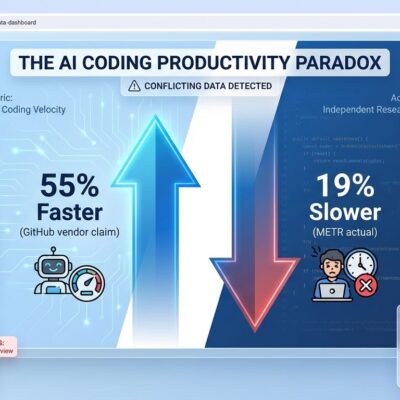 AI coding productivity paradox: vendors claim 55% faster, research shows 19% slower
