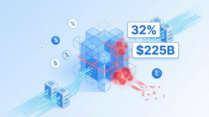 Cloud cost waste visualization showing annual waste and FinOps challenges